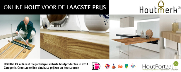 Houten bladen in de keuken en badkamer
